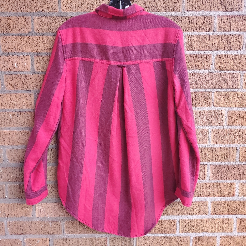 Bdg Red W/Black Stripe Button Down | Size S* - image 2